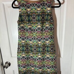 Multicolor Geometric Pattern Dress Chetta B